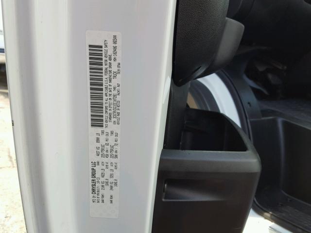 3C6TRVDG1EE107281 - 2014 RAM PROMASTER WHITE photo 10