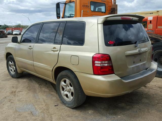 JTEGD21A320029982 - 2002 TOYOTA HIGHLANDER GOLD photo 3