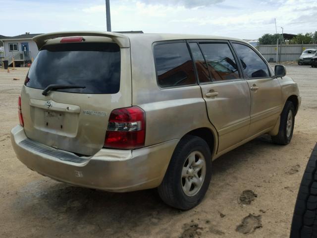 JTEGD21A320029982 - 2002 TOYOTA HIGHLANDER GOLD photo 4