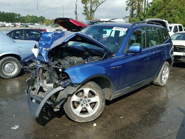 WBXPC93487WF14894 - 2007 BMW X3 3.0SI BLUE photo 2