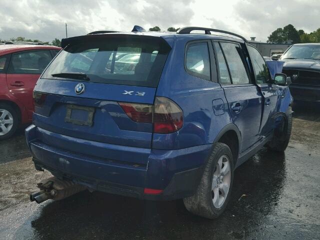 WBXPC93487WF14894 - 2007 BMW X3 3.0SI BLUE photo 4