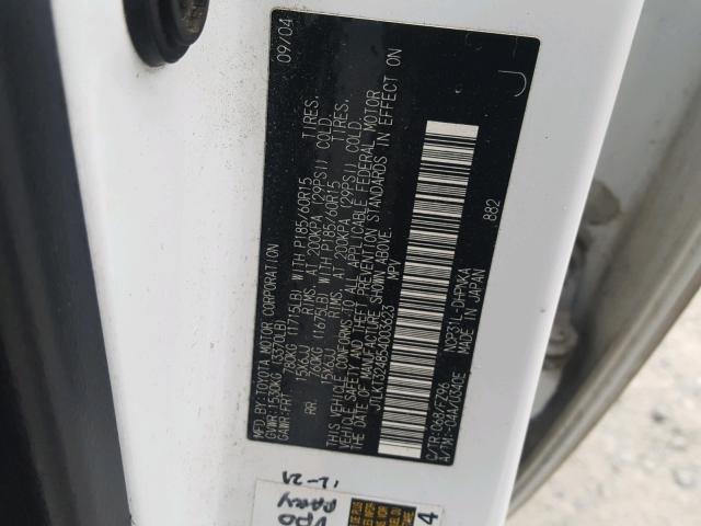 JTLKT324854003623 - 2005 TOYOTA SCION XB Ağ foto 10