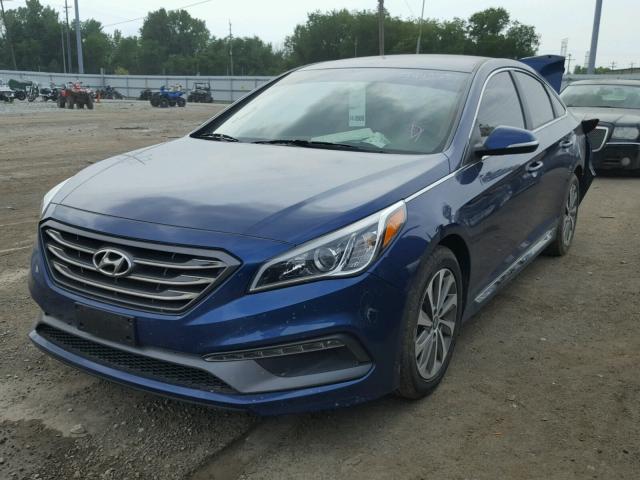 5NPE34AF2FH104380 - 2015 HYUNDAI SONATA SPO BLUE photo 2