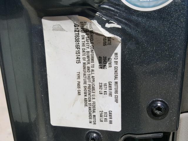 1G1ZT63816F151415 - 2006 CHEVROLET MALIBU MAX 灰色 照片 10