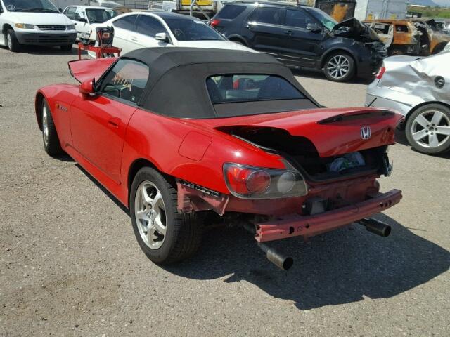 JHMAP11403T004624 - 2003 HONDA S2000 RED photo 3