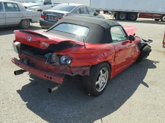 JHMAP11403T004624 - 2003 HONDA S2000 RED photo 4