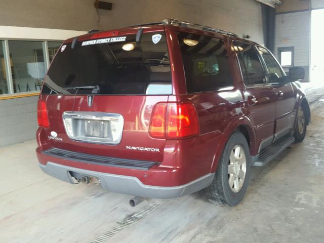 5LMFU28R24LJ08694 - 2004 LINCOLN NAVIGATOR Czerwony zdjęcie 4