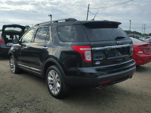 1FM5K8F87DGA35722 - 2013 FORD EXPLORER L BLACK photo 3