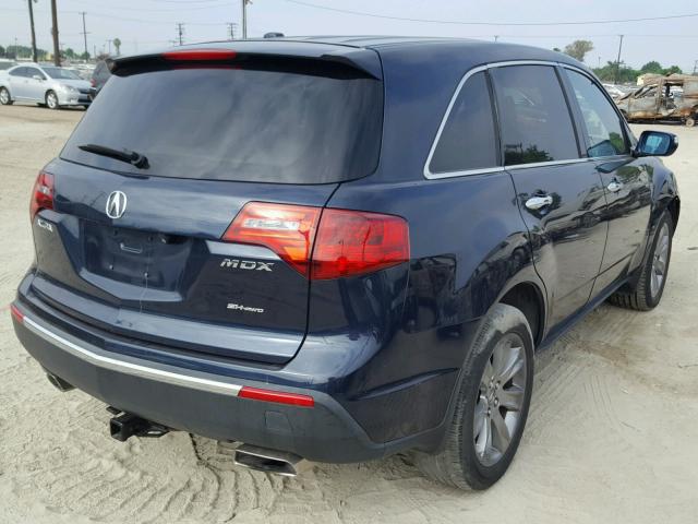 2HNYD2H52BH543765 - 2011 ACURA MDX ADVANC BLUE photo 4