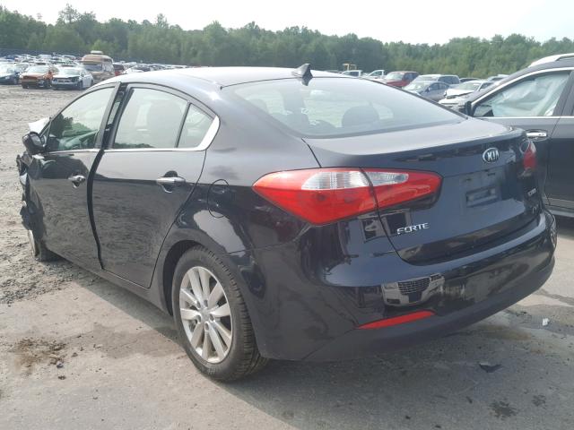 KNAFX4A89E5140816 - 2014 KIA FORTE EX BLACK photo 3