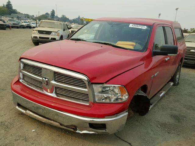 1D7RB1CT9AS195394 - 2010 DODGE RAM 1500 RED photo 2