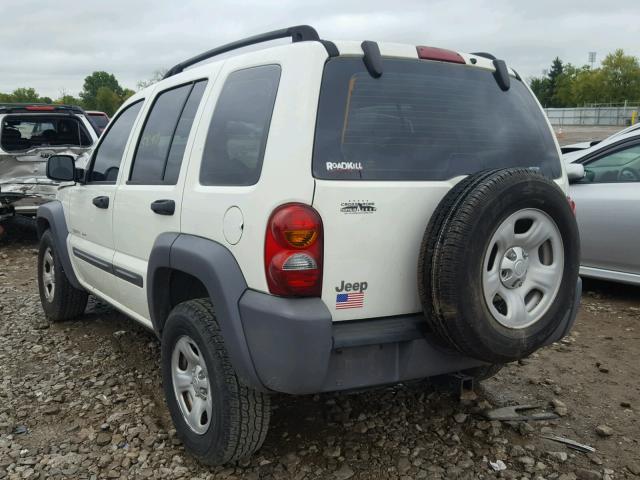 1J4FK48163W548170 - 2003 JEEP LIBERTY SP WHITE photo 3