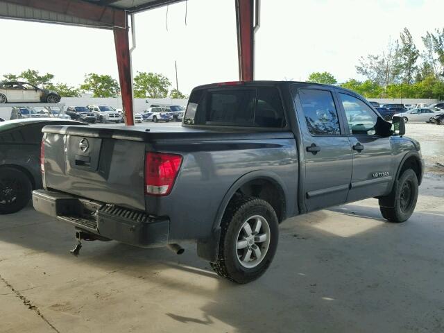 1N6AA07C68N313406 - 2008 NISSAN TITAN XE GRAY photo 4