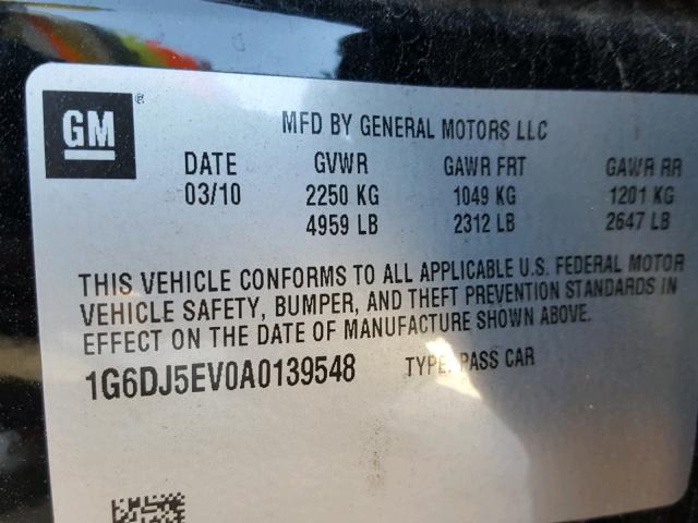 1G6DJ5EV0A0139548 - 2010 CADILLAC CTS PERFOR Qara foto 10