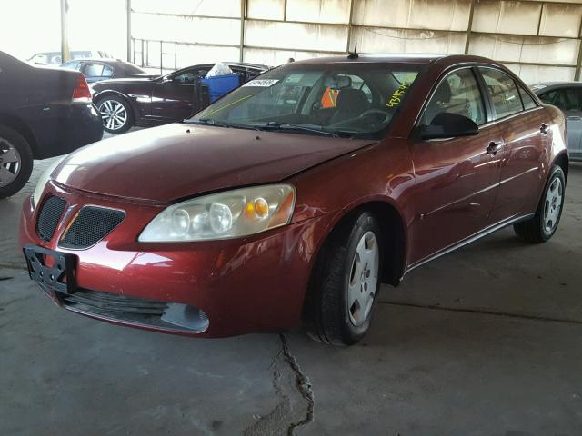 1G2ZF57B084261549 - 2008 PONTIAC G6 VALUE L RED photo 2