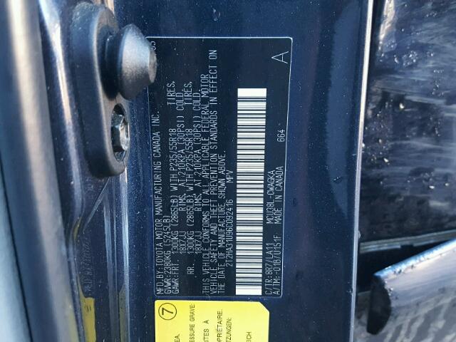 2T2HA31U96C092416 - 2006 LEXUS RX 330 BLUE photo 10