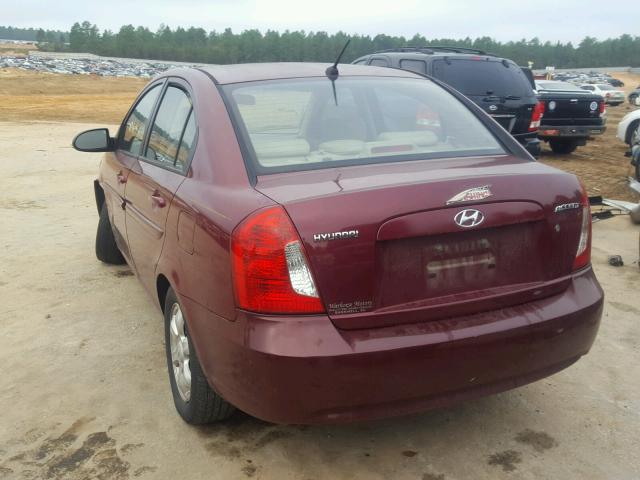 KMHCN46C37U143496 - 2007 HYUNDAI ACCENT BURGUNDY photo 3