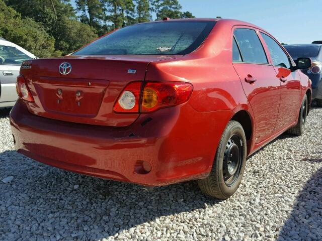 1NXBU4EE9AZ256247 - 2010 TOYOTA COROLLA RED photo 4