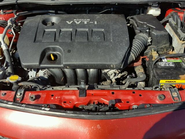 1NXBU4EE9AZ256247 - 2010 TOYOTA COROLLA RED photo 7