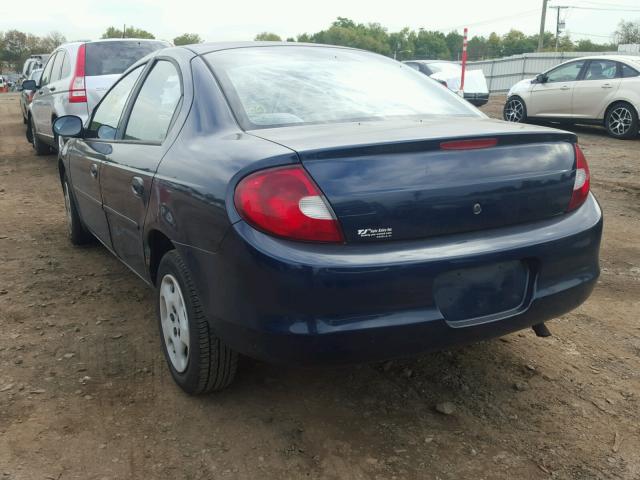 1B3ES46C9YD698378 - 2000 DODGE NEON BASE BLUE photo 3