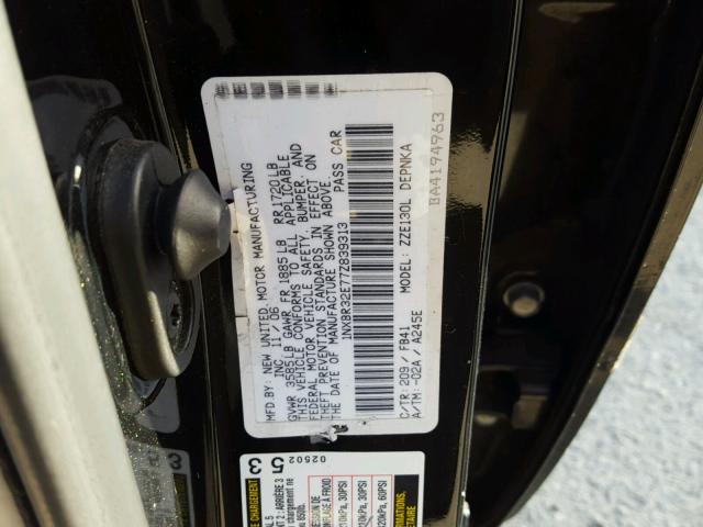 1NXBR32E77Z839313 - 2007 TOYOTA COROLLA CE BLACK photo 10