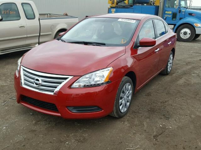 3N1AB7AP6EY247106 - 2014 NISSAN SENTRA S RED photo 2