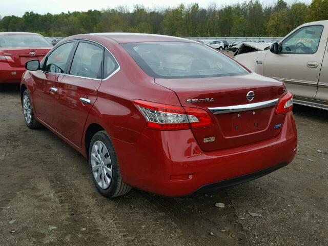 3N1AB7AP6EY247106 - 2014 NISSAN SENTRA S RED photo 3