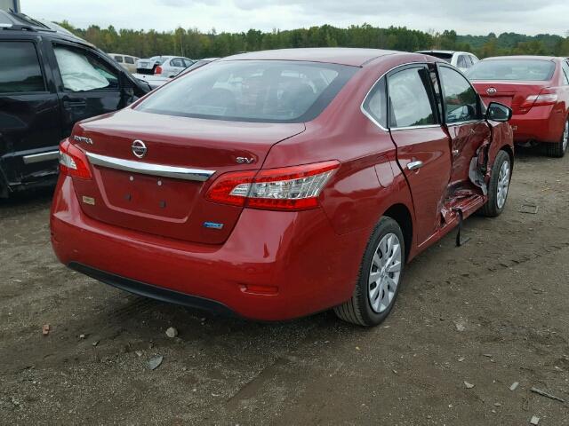 3N1AB7AP6EY247106 - 2014 NISSAN SENTRA S RED photo 4