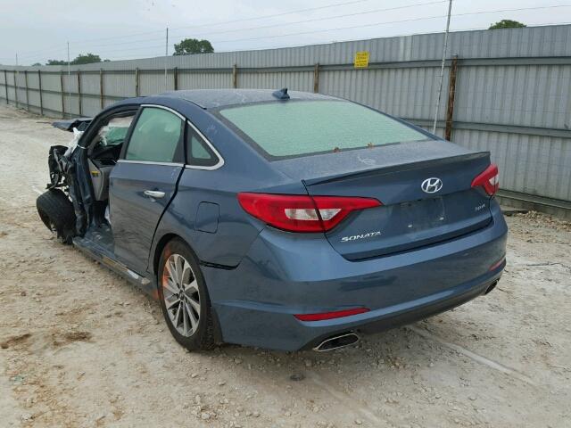 5NPE34AF0HH569985 - 2017 HYUNDAI SONATA SPO BLUE photo 3