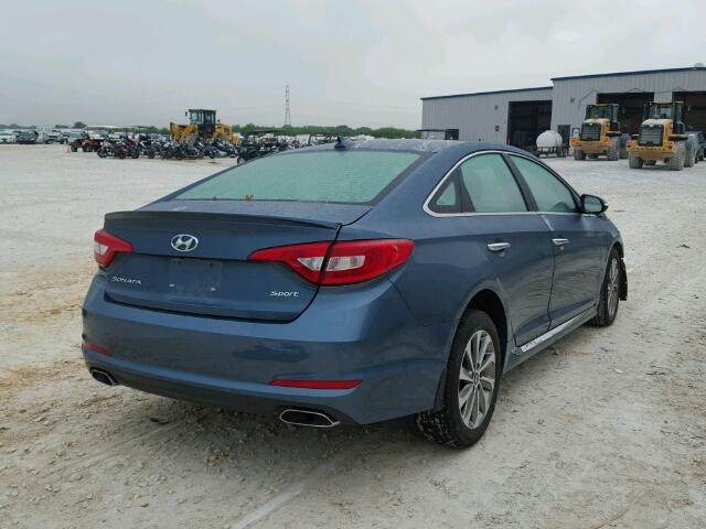 5NPE34AF0HH569985 - 2017 HYUNDAI SONATA SPO BLUE photo 4