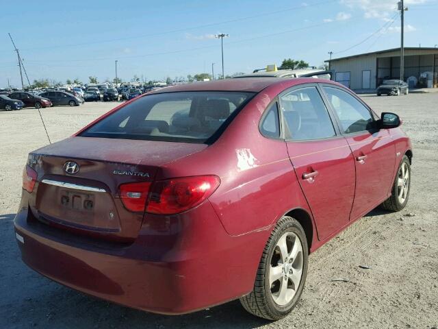 KMHDU46D97U081733 - 2007 HYUNDAI ELANTRA GL MAROON photo 4