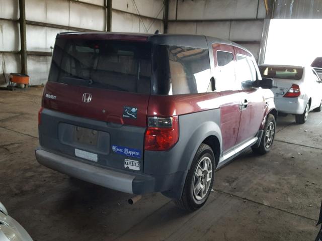 5J6YH18368L007507 - 2008 HONDA ELEMENT LX MAROON photo 4