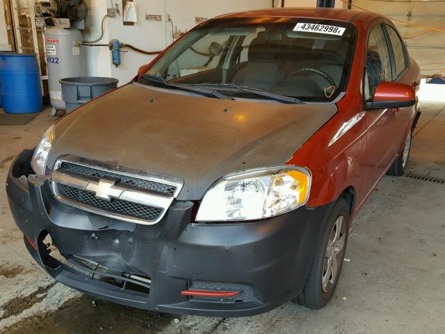 KL1TD5DE1AB119628 - 2010 CHEVROLET AVEO LS RED photo 2