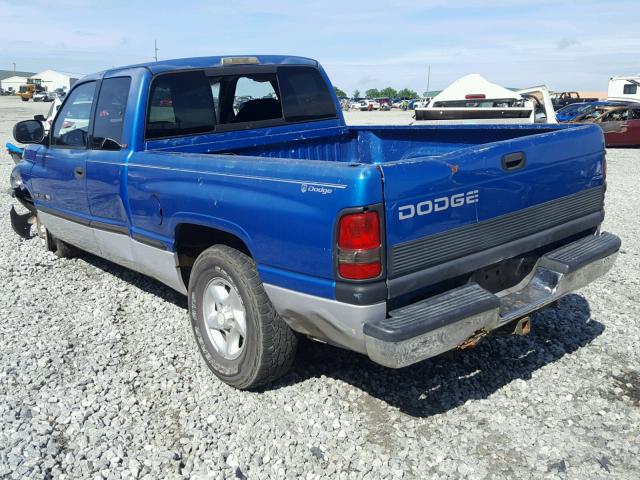 3B7HC12Y9WM272412 - 1998 DODGE RAM 1500 BLUE photo 3