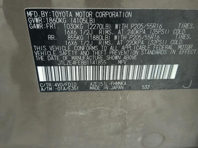 JTLZE4FE8B1141855 - 2011 TOYOTA SCION XB Yaşıl foto 10