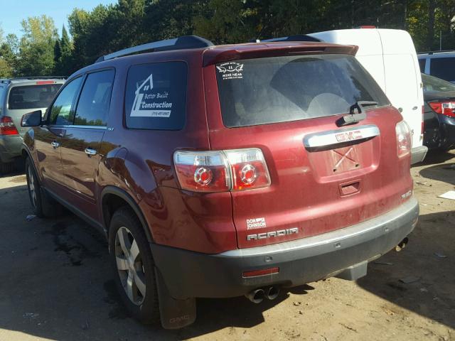 1GKKVRED5BJ334925 - 2011 GMC ACADIA SLT BURGUNDY photo 3