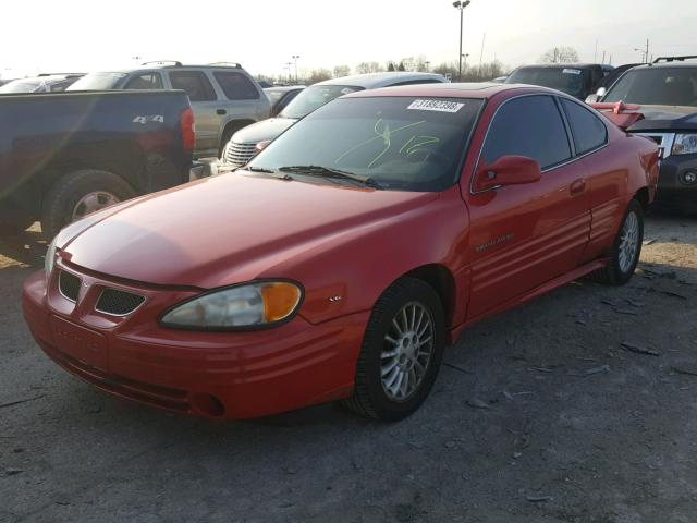1G2NG12EXYM712198 - 2000 PONTIAC GRAND AM S RED photo 2