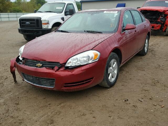 2G1WT58K781367507 - 2008 CHEVROLET IMPALA RED photo 2