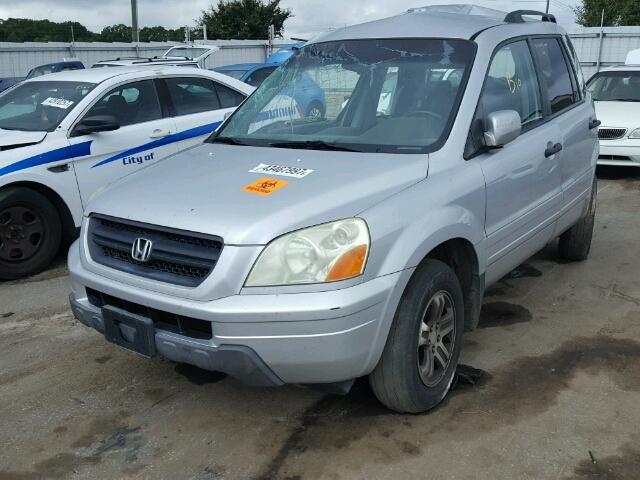 2HKYF186X3H615419 - 2003 HONDA PILOT EXL SILVER photo 2