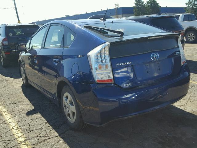 JTDKN3DU3A0173456 - 2010 TOYOTA PRIUS BLUE photo 3