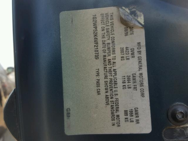 1G2WP52K4VF210739 - 1997 PONTIAC GRAND PRIX Yaşıl foto 10