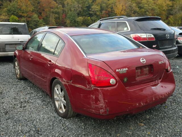 1N4BA41E04C847490 - 2004 NISSAN MAXIMA SE RED photo 3