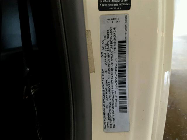 3VWCM31Y85M357869 - 2005 VOLKSWAGEN NEW BEETLE თაფლისფერი ფოტო 10