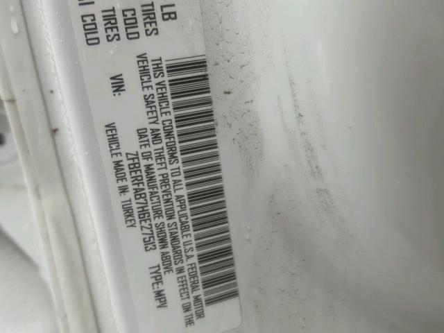 ZFBERFAB7H6E27513 - 2017 RAM PROMASTER 白色 照片 10