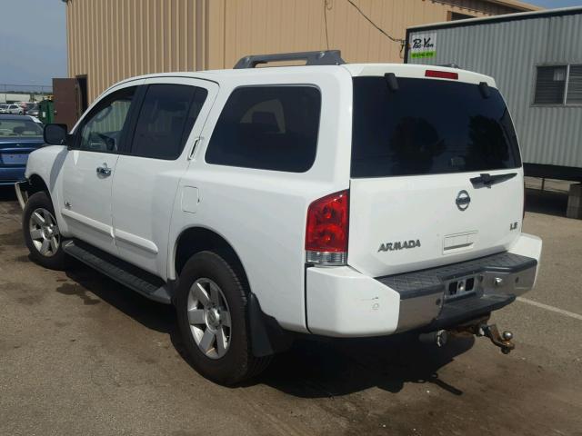 5N1AA08B15N701403 - 2005 NISSAN ARMADA SE WHITE photo 3