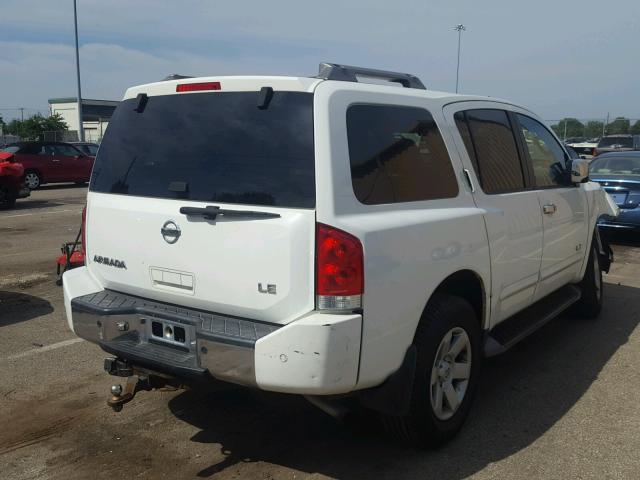 5N1AA08B15N701403 - 2005 NISSAN ARMADA SE WHITE photo 4