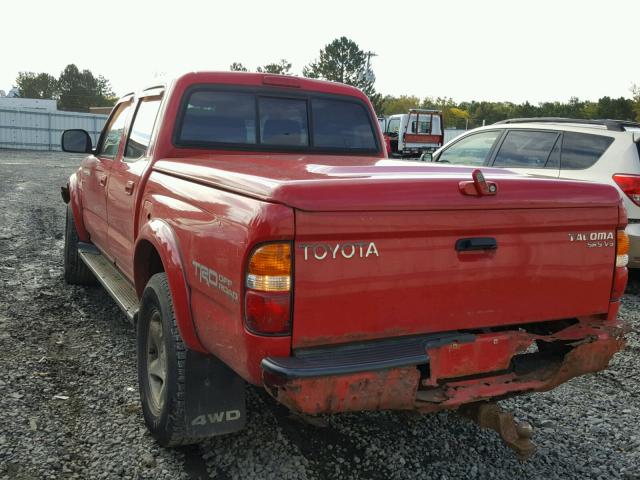 5TEHN72N52Z050451 - 2002 TOYOTA TACOMA RED photo 3