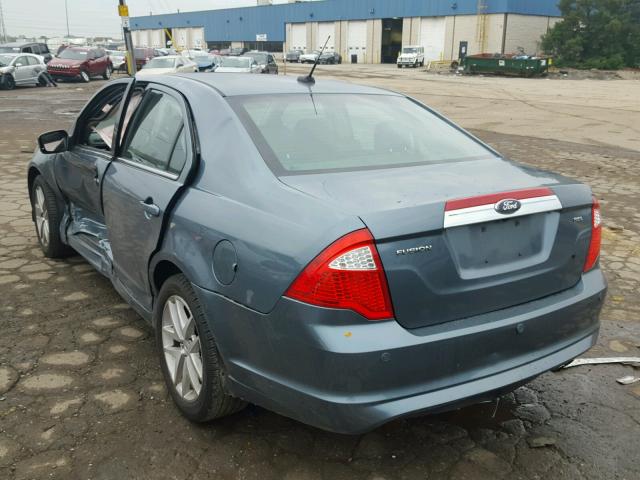 3FAHP0JA8CR363338 - 2012 FORD FUSION BLUE photo 3