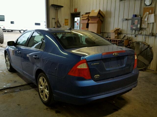 3FAHP0HA5CR122603 - 2012 FORD FUSION BLUE photo 3