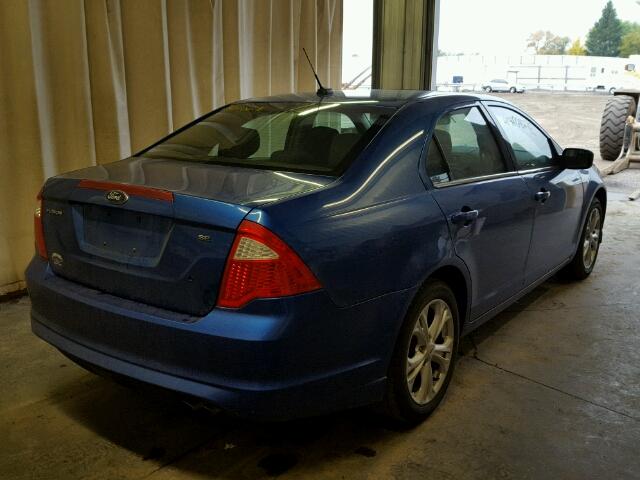 3FAHP0HA5CR122603 - 2012 FORD FUSION BLUE photo 4